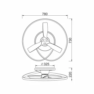 Mantra Iluminación Ventilateur de plafond LED Ocean blanc/bois DC silencieux Ø 78 cm CCT^ Ventilateurs