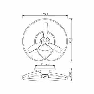 Mantra Iluminación Ventilateur de plafond LED Ocean noir/bois DC silencieux Ø 78 cm CCT^ Ventilateurs