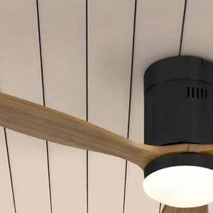 Schuller Valencia Ventilateur de plafond LED Siroco Mini, DC, silencieux, noir/noix^ Ventilateurs