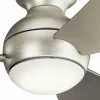 KICHLER Ventilateur de plafond LED Sola, IP23 nickel^ Ventilateurs