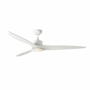 FARO BARCELONA Ventilateur de plafond LED Tonic, blanc, DC, silencieux, télécommande^ Ventilateurs