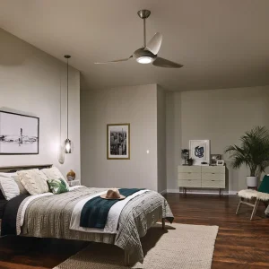 KICHLER Ventilateur de plafond LED Voya crème^ Ventilateurs