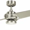 KICHLER Ventilateur de plafond LED Xety, nickel/crème^ Ventilateurs