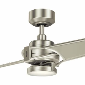KICHLER Ventilateur de plafond LED Xety, nickel/crème^ Ventilateurs