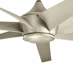 KICHLER Ventilateur de plafond Lehr, IP44, argenté ancien^ Ventilateurs