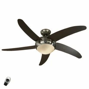 CasaFan Ventilateur de plafond moderne Elica wenge chrome^ Ventilateurs