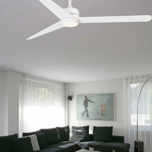 FARO BARCELONA Ventilateur de plafond Nu éclairage LED, blanc^ Ventilateurs