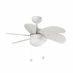 FARO BARCELONA Ventilateur de plafond Palao lampe, blanc^ Ventilateurs