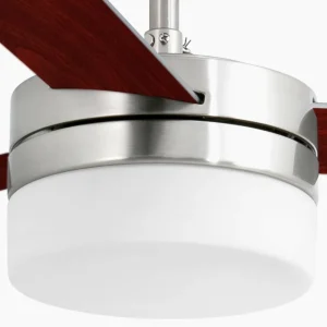 FARO BARCELONA Ventilateur de plafond Panay lampe nickel/acajou^ Ventilateurs