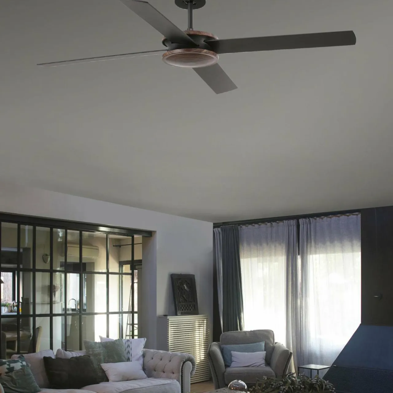 ventilateur_de_plafond_polea_bois_foncnoir_1.webp FARO BARCELONA Ventilateur de plafond Polea, bois foncé/noir^ Ventilateurs