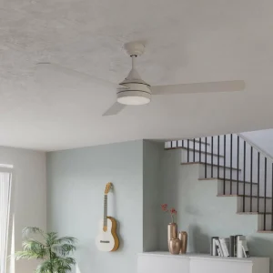 EGLO Ventilateur de plafond Sesimbra, LED, blanc, CCT, télécommande^ Ventilateurs