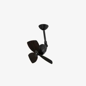 FARO BARCELONA Ventilateur de plafond Vedra, noir/noyer^ Ventilateurs