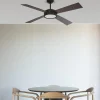 FARO BARCELONA Ventilateur LED Hydra, télécommande, noyer/noir^ Ventilateurs