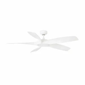 FARO BARCELONA Ventilateur plafond Cocos L à lampe LED, DC, blanc^ Ventilateurs