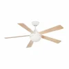 FARO BARCELONA Ventilateur plafond Izaro lampe LED, blanc/érable^ Ventilateurs