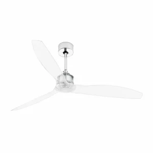 FARO BARCELONA Ventilateur plafond Just Fan M chromé/transparent^ Ventilateurs