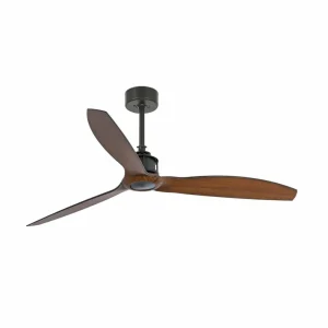 FARO BARCELONA Ventilateur plafond Just Fan M noir/bois foncé^ Ventilateurs