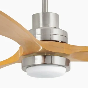 FARO BARCELONA Ventilateur plafond Lantau L LED nickel/pin clair^ Ventilateurs