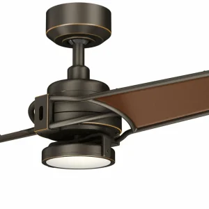 KICHLER Ventilateur plafond LED Xety, bronze huilé, brossé^ Ventilateurs