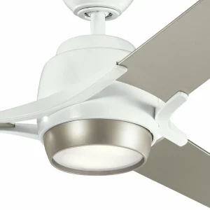 KICHLER Ventilateur plafond LED Zeus 3 pales blanc-argenté^ Ventilateurs
