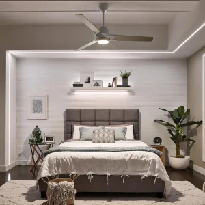 KICHLER Ventilateur plafond LED Zeus 3 pales blanc-argenté^ Ventilateurs
