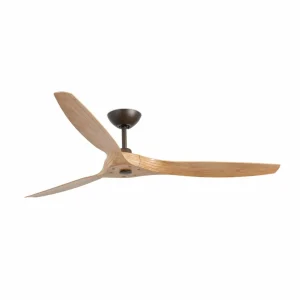 FARO BARCELONA Ventilateur plafond Morea DC, 3 pales brun clair^ Ventilateurs