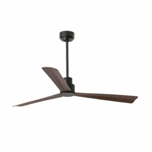 FARO BARCELONA Ventilateur plafond Nassau DC, 3 pales brun foncé^ Ventilateurs