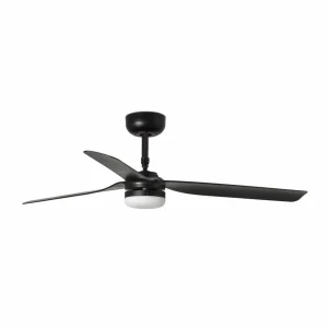 FARO BARCELONA Ventilateur plafond Point M, DC, lampe LED noir^ Ventilateurs