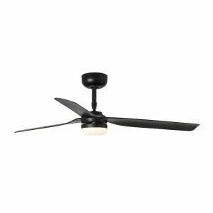FARO BARCELONA Ventilateur plafond Point M, DC, lampe LED noir^ Ventilateurs