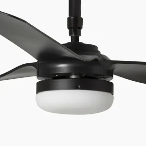 FARO BARCELONA Ventilateur plafond Point M, DC, lampe LED noir^ Ventilateurs