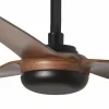 FARO BARCELONA Ventilateur plafond Point M, DC, noir/bois foncé^ Ventilateurs