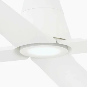 FARO BARCELONA Ventilateur plafond Typhoon L lampe LED IP44 blanc^ Ventilateurs