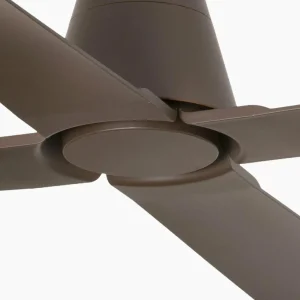 FARO BARCELONA Ventilateur plafond Typhoon M moteur DC, IP44 brun^ Ventilateurs
