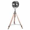 Reality Leuchten Ventilateur sur pied Tromsö, trépied en bois^ Ventilateurs