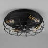 Reality Leuchten Ventilateur Trondheim, télécommande, 4xE27, noir^ Ventilateurs