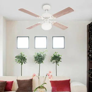 Westinghouse Vegas ventilateur, lampe, blanc/pin^ Ventilateurs