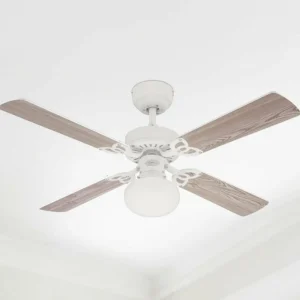 Westinghouse Vegas ventilateur, lampe, blanc/pin^ Ventilateurs