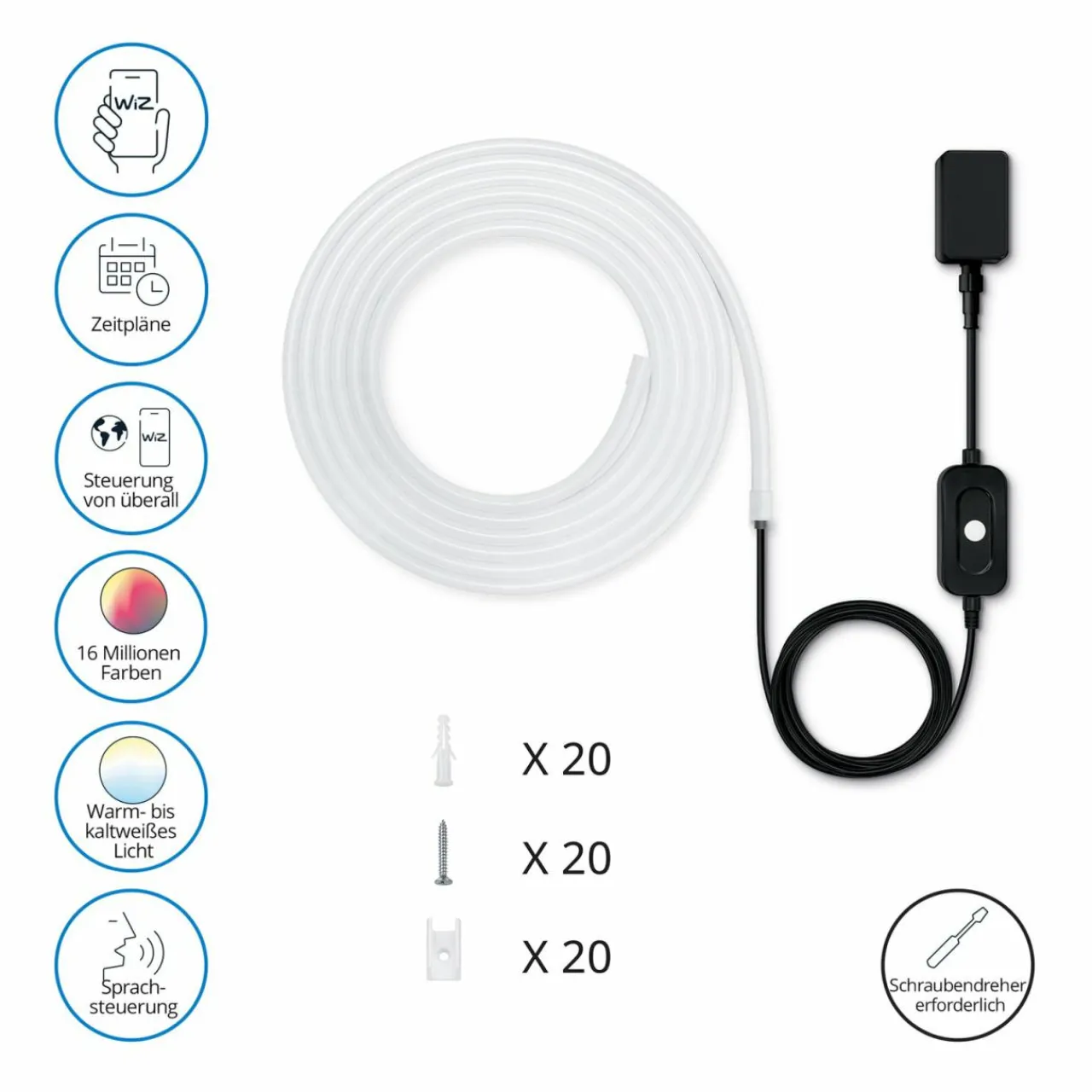 WiZ Smart Outdoor kit ruban LED, WLAN RGBW IP65 5m^ Lampes Décoratives