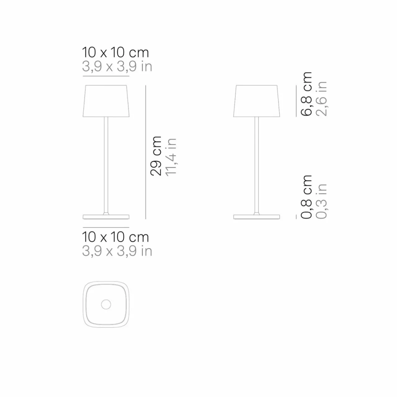 Zafferano Ofelia 3K lampe à poser rechargeable IP65 corten^ Lampes Décoratives