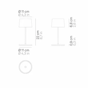 Zafferano Olivia mini 3K lampe de table rechargeable blanc^ Lampes Décoratives