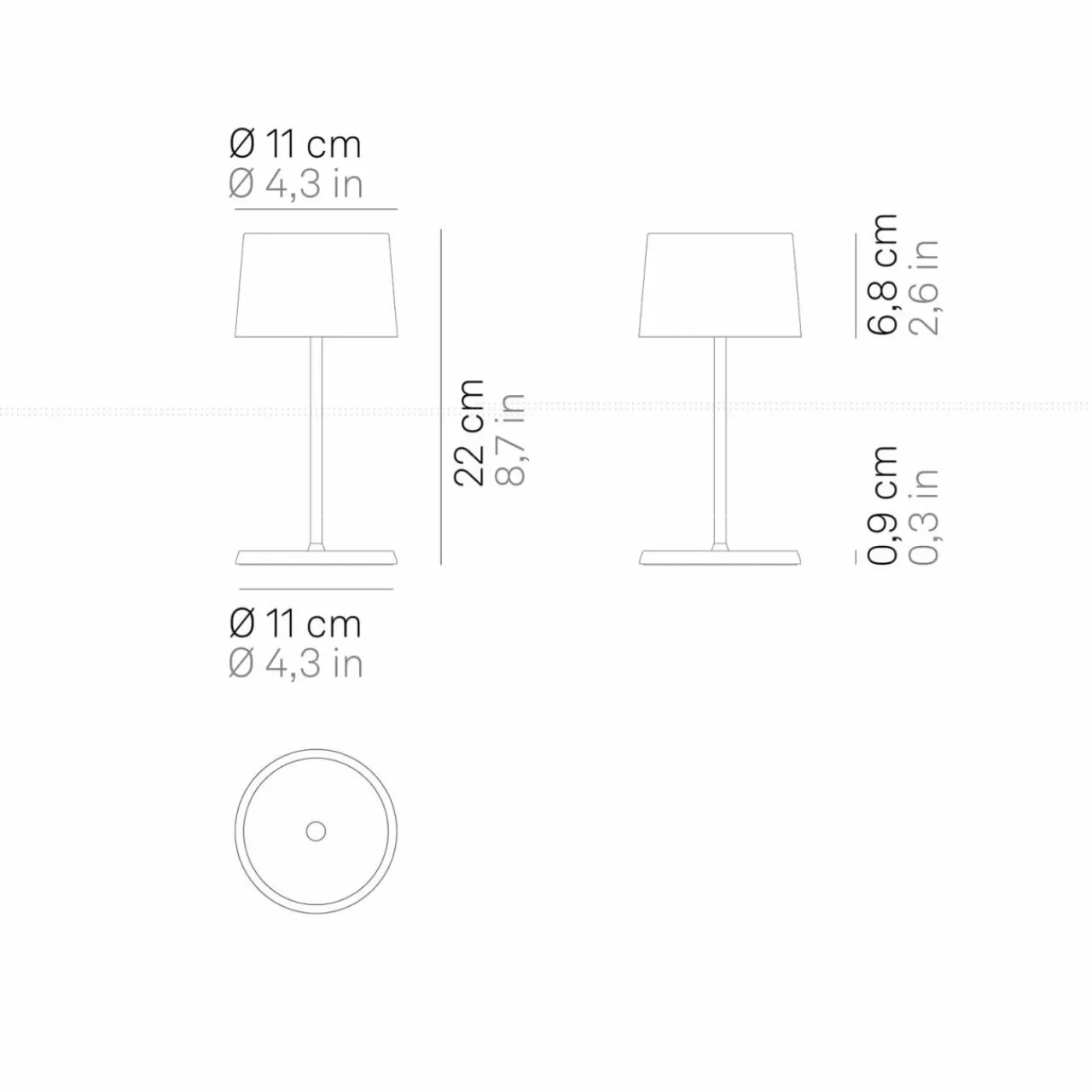 Zafferano Olivia mini 3K lampe de table rechargeable corten^ Lampes Décoratives