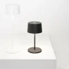 Zafferano Olivia mini 3K lampe de table rechargeable grise^ Lampes Décoratives
