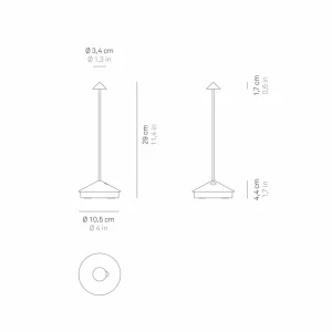 Zafferano Pina 3K lampe à poser rechargeable IP54 noir^ Lampes Décoratives