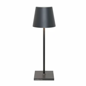 Zafferano Poldina L Desk lampe batterie IP54 gris^ Lampes Décoratives