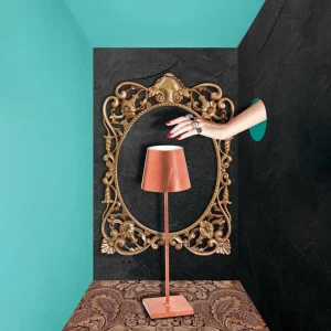 Zafferano Poldina Lampe à poser LED Batterie Décor cuivre^ Lampes Décoratives