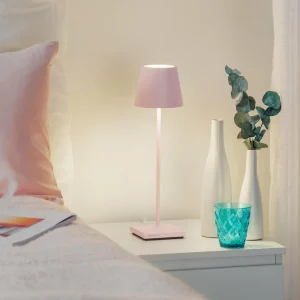 Zafferano Poldina lampe à poser LED, batterie, mat, rose^ Lampes Décoratives